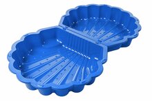 Schelp zandbak blauw met deksel - SwingKing voor zand en water