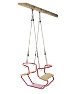 SwingKing Duoschommel metaal + hout rood