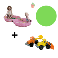 Zandbak Schelp Roze + Androni shovel