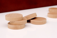 Set sjoelschijven groot, hol gedraaid - beukenhout