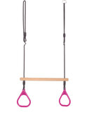 Houten ringtrapeze met kunststof ringen pink / roze