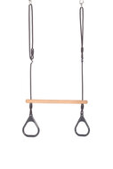 Houten ringtrapeze met kunststof ringen - Anthraciet
