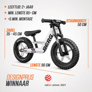 BERG loopfiets Biky Cross wit Handbrake 2-5 jaar 32 cm