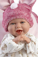 Llorens babypop Mimi 42 cm met fuchsia konijnentas en romper