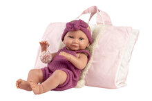 Llorens babypop 40cm Nica met roze draagtas en knuffeldeken