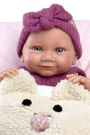 Llorens babypop 40cm Nica met roze draagtas en knuffeldeken