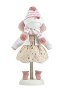 kledingset Llorens 38cm beige jurk met wit jasje
