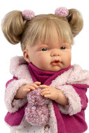 Llorens pop Joelle 38cm met winterjas en poppenjurkje