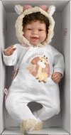 Babypop 44cm met geluid Llorens Tala, wit giraffe pakje