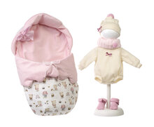 Llorens kledingset en accessoires Nica beertjes roze voor poppen van 40 cm