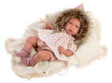 Llorens pop Mimi met bontkraag - 42cm (uitlopend model)