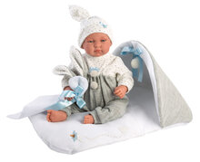 Llorens Tino babypop 44 cm met huil-functie, bed en accessoires