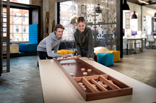Longfield Sjoelbak Wedstrijd Luxe - 30 Sjoelstenen - Beukenhout