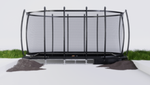 Avyna Trampoline FlatLevel 520x305 (352) met net | Zwart