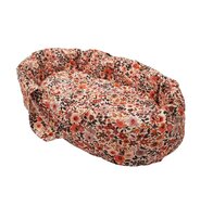 Poppendraagmand retro flowers katoen voor poppen tot 36 cm