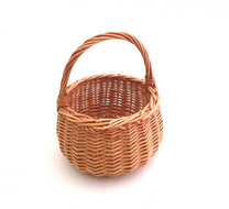 Rieten mandje naturel met hengsel 14 cm - Hollie