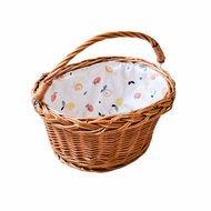 Rieten poppenfietsmand met hengsel 25x13 cm - summer fruit