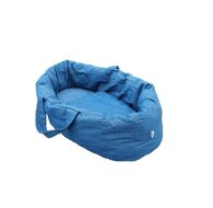 Poppendraagmand jeansblauw katoen voor poppen tot 36 cm - Hollie