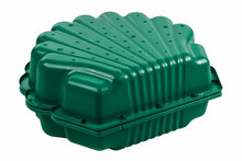 Schelp zandbak groen met deksel 87x78 cm - kunststof waterbak
