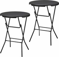 Statafel Met 4 Barkrukken - Inklapbaar Zwart - Cocktailtafel Set
