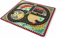 Rond de speedway race track speelkleed met 4 raceauto&rsquo;s 99 x 91 cm