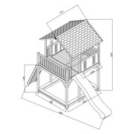 AXI Speeltoren Bruin/wit - Paarse Glijbaan