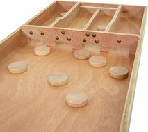 Sjoelbak Wedstrijd gelakt &ndash; 200 x 40 cm &ndash; Met 30 sjoelschijven &ndash; Holgedraaid - Wedstrijdformaat