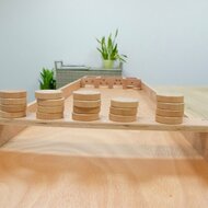 Sjoelbak Wedstrijd gelakt &ndash; 200 x 40 cm &ndash; Met 30 sjoelschijven &ndash; Holgedraaid - Wedstrijdformaat