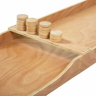 Sjoelbak Wedstrijd gelakt &ndash; 200 x 40 cm &ndash; Met 30 sjoelschijven &ndash; Holgedraaid - Wedstrijdformaat