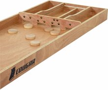 Sjoelbak Wedstrijd gelakt &ndash; 200 x 40 cm &ndash; Met 30 sjoelschijven &ndash; Holgedraaid - Wedstrijdformaat