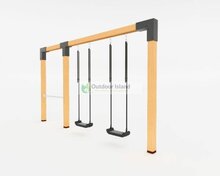 Houten schommel Douglas | Anna 400cm - RVS duikelstang