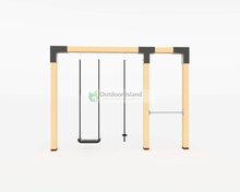 Houten schommel Douglas | Anna 300cm - Antraciet duikelstang