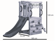 Houten Speeltoestel Irma Small - Met Blauwe Glijbaan - Compact