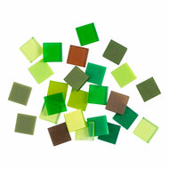 Mini Mozaiek Groen Glitter 10x10mm, 25 gram