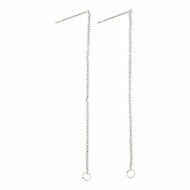 Oorbellen van Ketting Verzilverd, 1 Paar