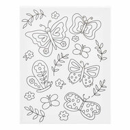 Schildercanvas met Print Vlinders - 24x30cm