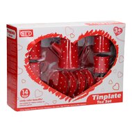 Tinnen Theeservies Rood