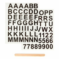 Rub-On Stickers Letters en Cijfers Zwart, 2 Vellen