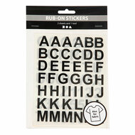 Rub-On Stickers Letters en Cijfers Zwart, 2 Vellen