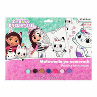 Gabby's Poppenhuis - Schilderen op Nummer - incl. 7 Kleuren Verf en Penseel