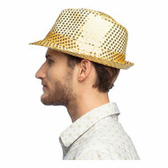 Hoed Popster Pailetten Goud