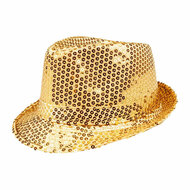Hoed Popster Pailetten Goud