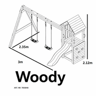 WOODY Houten Speeltoetsel Oliver Pastelblauw