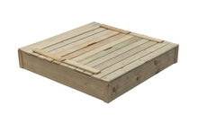 Houten zandbak 120x120 cm met zitrand - ge&iuml;mpregneerd grenenhout