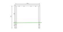 Douglashout schommel 200 cm breed met gelagerde haken en paalbescherming