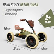 BERG Buzzy Retro skelter groen - 4 wielen, bruin zadel - 2-5 jaar