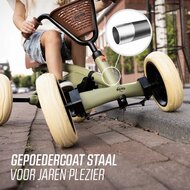 BERG Buzzy Retro skelter groen - 4 wielen, bruin zadel - 2-5 jaar