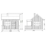 Speelhuis ge&iuml;mpregneerd hout met veranda en 3 ramen - WOODY Elodie