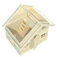 Speelhuis hout 16mm met verdieping en trap - WOODY Liv Premium