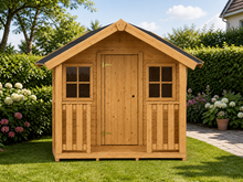Speelhuis grenenhout 14mm met veranda 184x216cm Nova WOODY